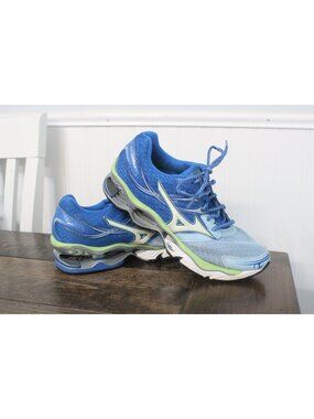 Mizuno Wave Creation 14 Running Shoes Blue/Green Womens Comfortable Lightweight
